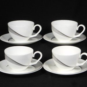 4 Sets of Tea Cups & Saucers. Wedgwood Apollo 225